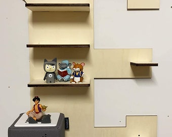 Étagère Lettre Personnalisable Pour Toniebox - DIY à Peindre, Rangement Pour 20+ Figurines, Cadeau Enfant Anniversaire Noël