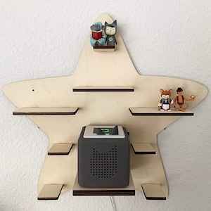 DIY shelf with desired name star suitable for the Toniebox music box to paint Tonie shelf Tonie Box shelf children&#39;s room