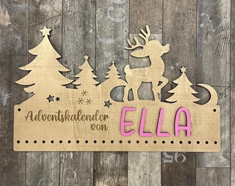 Personalized Advent Calendar Gnome Advent Calendar Christmas Advent Gift for Children Wooden Christmas Calendar with desired name