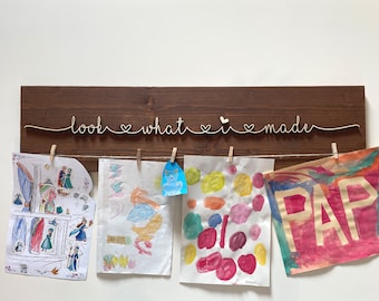 Hanger look what I made children picture hanger pictures children's art art art display artworks child frame picture frame picture wood gallery