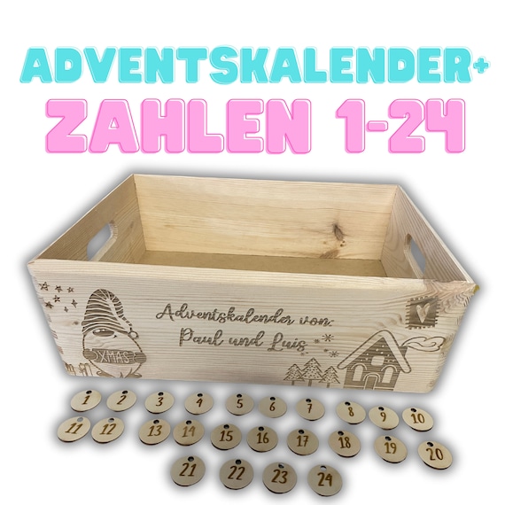 Sachets Calendrier De L'Avent à Remplir - Lot De 24 - 15x10 Cm - Tissu Polyester/coton - Inclus Pinces Et Corde