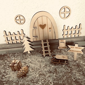 Personalized gnome door set with accessories gnome advent calendar Christmas gnome door Christmas Advent gift for children set gift