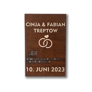 DRYSSON Individual Wedding Gift Sign as a Gift for Wedding Anniversary Valentine&#39;s Day Personalized Wood Anniversary Wooden 3D