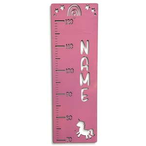 Personalized measuring stick motif unicorn children&#39;s room individually with desired name made of wood boys girls measure child nursery