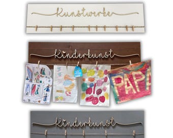 Children's wooden picture ledge, children's art hanger, personalized picture frame, children's art display, individual artwork, children's room decor