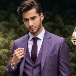 Purple suit for man,3 piece suits , grooms men suit, outfit wedding bespoke, Parties Groomsmen Suit, Wedding Attire tailored fit