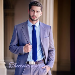 Purple 2-Piece Suit: Bespoke Tailored Fit Wedding Outfit Designer Groomsmen Parties Wear slim fit