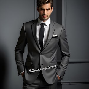 Smoke Gray 2-Piece Suit: Tailored Fit, Trey reyon