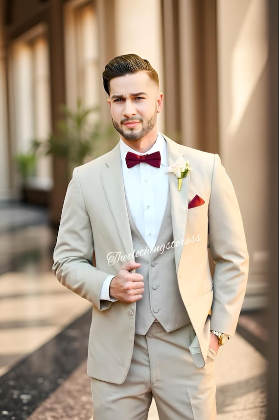 strapless open back dress Burgundy-Beige Suit with Houndstooth Pattern Burgundy-Beige / 40r main image 1