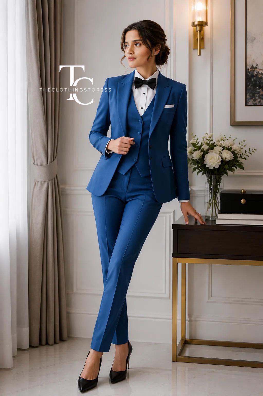 Royal Blue Tuxedo Dress Women