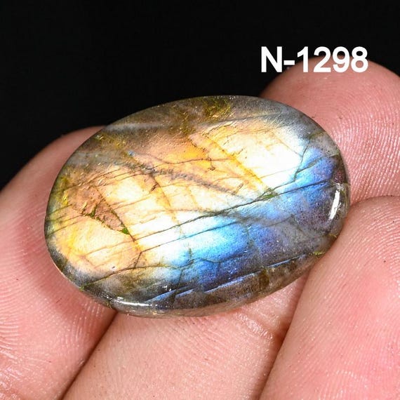 Natural Labradorite Gemstone, Multi Fire, Natural Cabochon