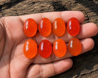 AAA+ Carnelian Cabochon: Oval Orange , AAA+ Quality Calibrated Gemstone Gift for her