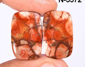 Bird Eye Jasper Matching Cabochon Pairs – Polished Stones for Earrings