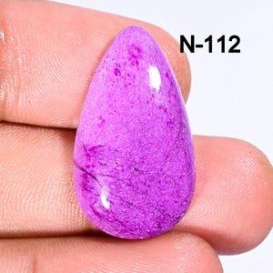 Natural Purple Purpurite Gemstone Cabochon, Flat Back Polished Stone, Purple Stichtite Loose Gemstone For Jewelry Making , DIY Arts Crafts