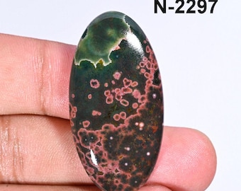 Amazing Natural Ocean Jasper Cabochon - Smooth Polished Flat Back Cabochon- AAA+ Quality Ocean Jasper Crystal for jewelry Making Supply