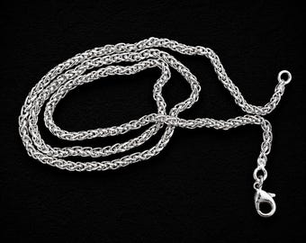 Collar de trigo de plata de ley 925, cadena trenzada Franco de plata, cadena tejida gruesa para hombre y mujer, joyería de plata de 18 20 22 24 26 28 pulgadas