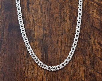 Cadena de eslabones de plata de ley 925, cadena gruesa texturizada, cadena de plata para hombre y mujer, cadena con colgante unisex, regalo de Navidad para ella.