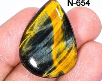Natural Blue Tiger Eye Cabochon  Hawk Eye Gemstone  Loose Stone for Jewelry Making  Protection Crystal  Wire Wrap Gem