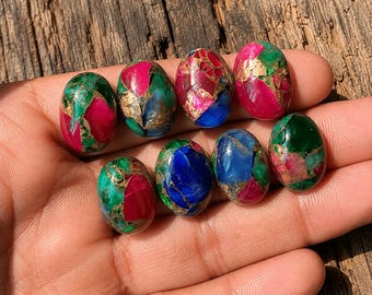 AAA+ Watermelon Copper Turquoise 18x13xmm. Cabs - Flat back - Polished Stone - For DIY ART Craft Jewelry Gift for her