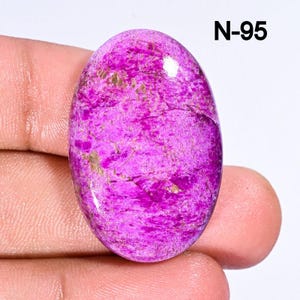 Natural Purple Purpurite Gemstone Cabochon, Flat Back Polished Stone, Purple Stichtite Loose Gemstone For Jewelry Making , DIY Arts Crafts