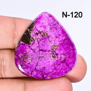 Natural Purple Purpurite Gemstone Cabochon, Flat Back Polished Stone, Purple Stichtite Loose Gemstone For Jewelry Making , DIY Arts Crafts