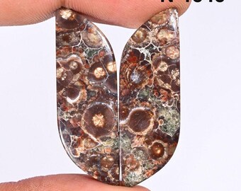 Natural Crocodile Jasper Matching Cabochon Pair – DIY Jewelry