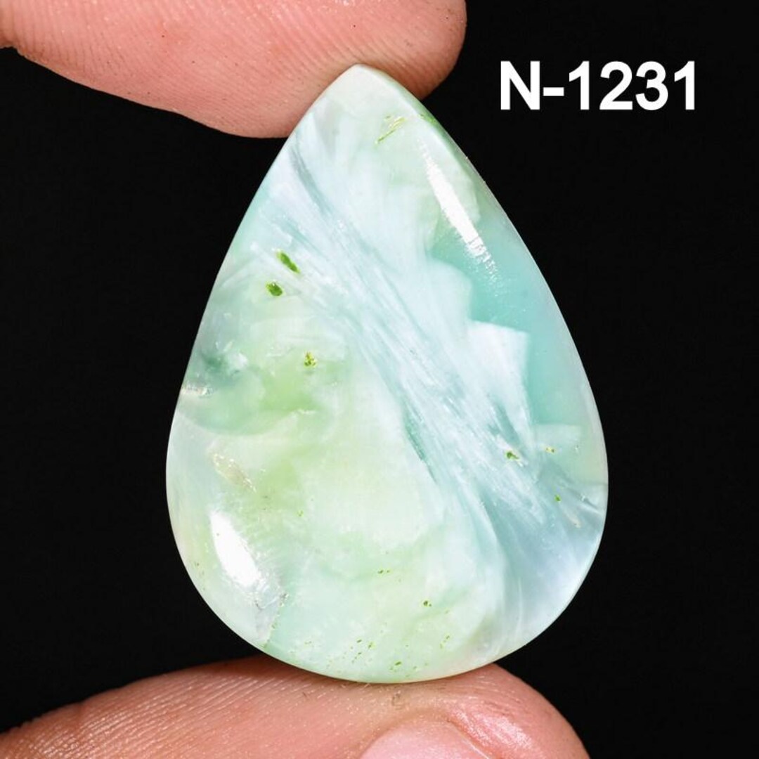 Cabochon Rond D'Hémimorphite Naturelle - 3.12 Carats - Bleu Opaque - Qualité Exceptionnelle