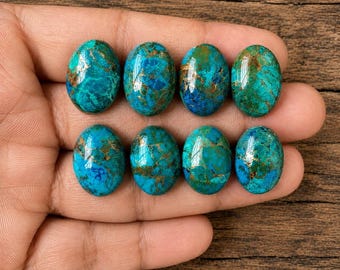 AAA+ Chrysocolla With Copper , calibrated Oval 18x13mm.  Polished Loose Cabochons,