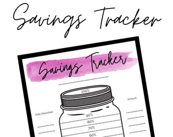 Sparspårning | Direktnedladdning | Utskrivbar | Sparmål | US Letter 8,5"x11" | Mason Jar-spårning