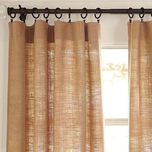 On Sale now, One Day Sale, Burlap Curtains, Burlap Panel, Natural Burlap Curtains, One Burlap Curtain Panel, Burlap Curtains On sale