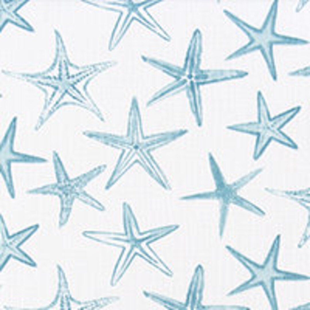 Nautical Fabric by the Yard Beach Fabric by the Yard Star Etsy