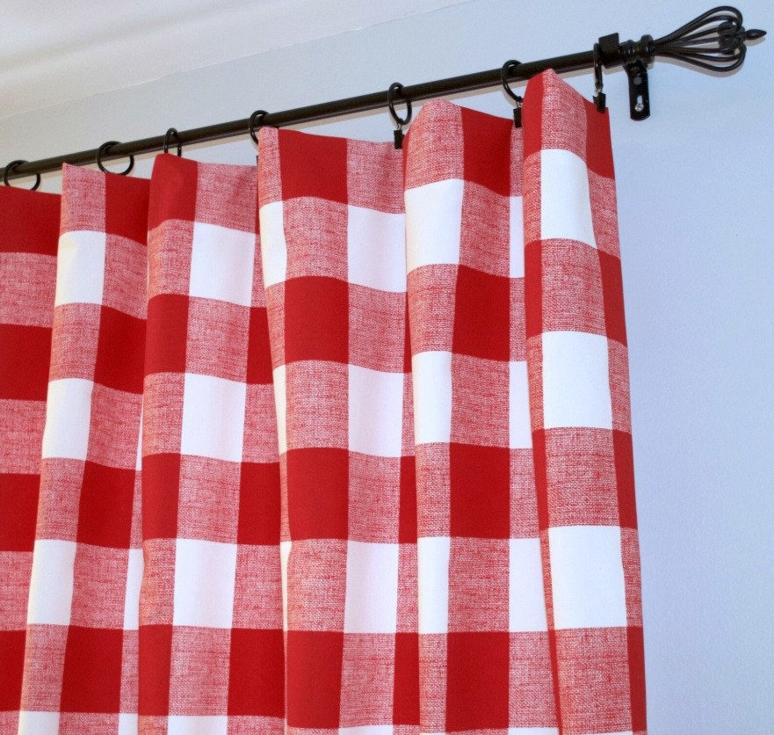 Buffalo Red and White Curtains. on Sale Buffalo Plaid Red and Etsy