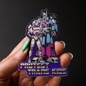 Transform Hers Protect Trans Kids Matte Metallic Sticker