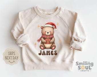 Personalized Kids Sweatshirt – Custom Christmas Sweatshirt for Kids – Toddler Christmas Outfit – Personalized Toddler Sweatshirt Gift