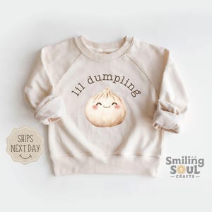 Lil Dumpling Toddler Sweatshirt, Cute Crewneck Pullover for Boys & Girls, Retro Natural Toddler Sweater, Kids Sweatshirt, Unisex Youth Shirt