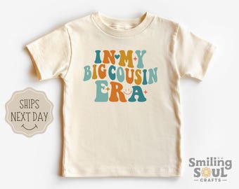 In My Big Cousin Era Toddler T-Shirt, Retro Kids Tee, Matching Cousin Shirt, Natural Cotton TShirt, Baby Announcement Shirt, Toddler Gift