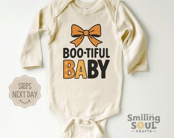 Baby Girl Fall Bodysuit, Cute Ghost Baby Outfit, Halloween Baby Clothes, Retro Infant Bodysuit, Autumn Baby Shower Gift, Baby Girl Costume