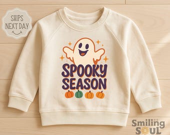 Spooky Season Toddler Sweatshirt Halloween Toddler Pullover Kids Halloween Crewneck Toddler Halloween Shirt Cute Fall Toddler Outfit