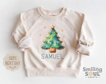 Personalized Toddler Sweatshirt Kids Christmas Sweatshirt Custom Kids Christmas Gift Toddler Christmas Outfit Holiday Shirt with Name