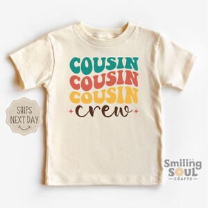 Retro Cousin Crew Toddler T-Shirt - Natural Kids Tee, Fun Matching Cousins Shirt, Family Outfit Idea, Big Cousin Shirt, Unisex Toddler Tee