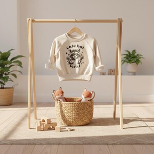 Cute But Feral Toddler Sweatshirt, Funny Raccoon Pullover, Retro Crewneck, Kids Meme Shirt, Cute Toddler Clothes, Natural Animal Graphic Tee image 12