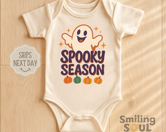Spooky Season Baby Bodysuit, Cute Halloween Baby Outfit, First Halloween Baby Shower Gift, Fall Baby Clothes, Retro Newborn Bodysuit