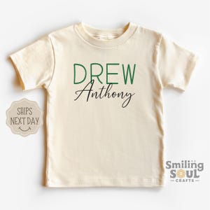 Personalized Toddler Boy T-Shirt, Custom Name Shirt, Retro Kids Tee, Natural Kids Shirt, Custom Toddler T-Shirt, Boys Gift, Birthday Gift