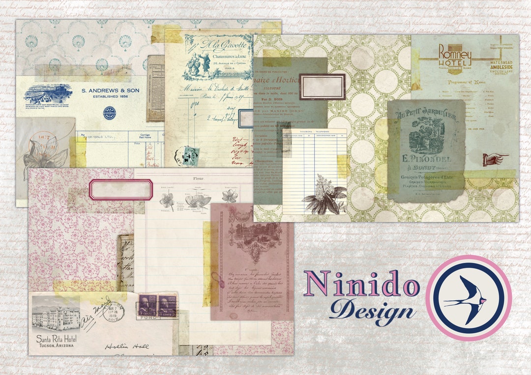 Memory Backing Paper Memory Papers 1 Ephemera Kit for Junk Journal Scrapbooking and ...