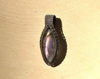 Purple Labradorite Copper Pendant