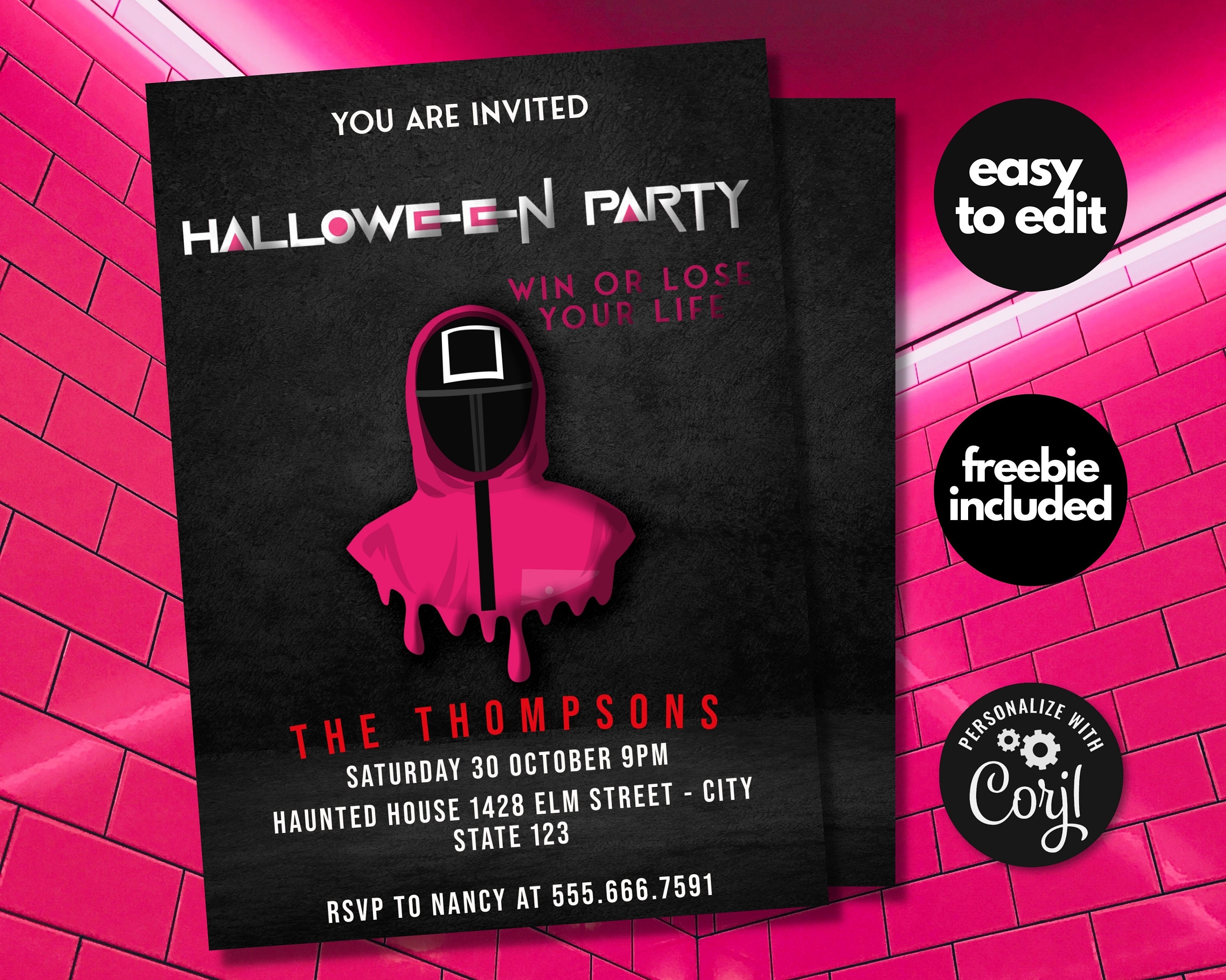 Squid Game Invitation Squid Game Party Invitation Squid Game Etsy Ireland