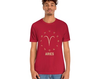 T-shirt met sterrenbeeld Ram, uniseks astrologie-T-shirt