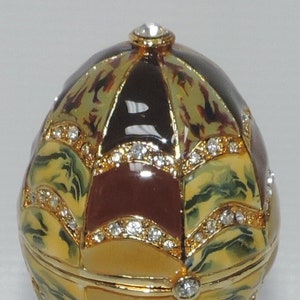 Ornate Egg on Pedestal Trinket Box