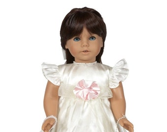 Satin Dress with Purse, Hair Barrette, Necklace and Bracelet | Fits Most 18" Girl Dolls | 18 Inch Doll Clothes