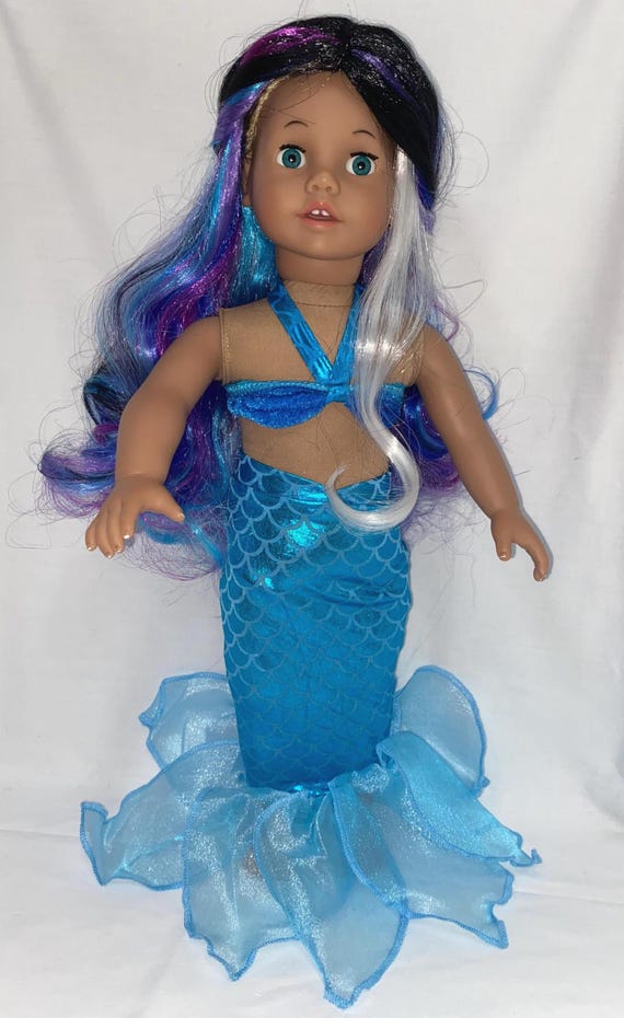 Mermaid Costume or Fantasy Fashion Wig for 18" Dolls | Designed to Fit Most 18" Doll Heads